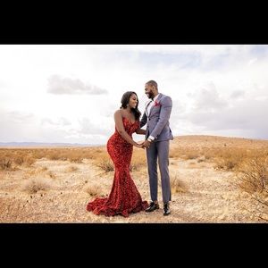 Red mermaid Portia & Scarlett Gown